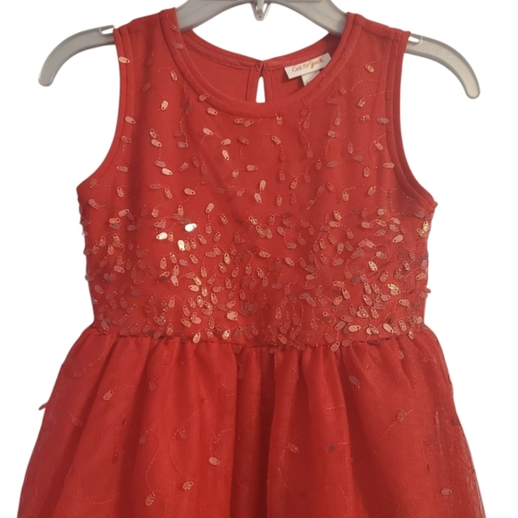 Cat & Jack Girl's Holiday Sequins Christmas Party Dress S 6/6X - Picture 3 of 6